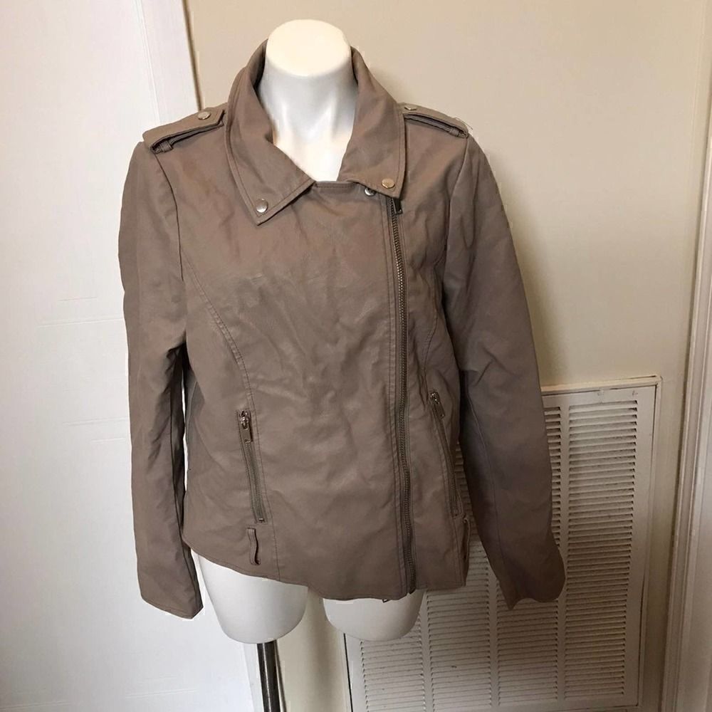 Forever 21+ belted faux leather jacket